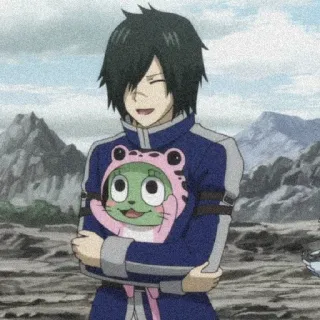 😄 216047bf Rogue Cheney Fairy Tail 애니메이션, 페어리 테일, 만화, 귀여운, 캐릭터, 로그 체니, 개구리, 초록 telegram sticker