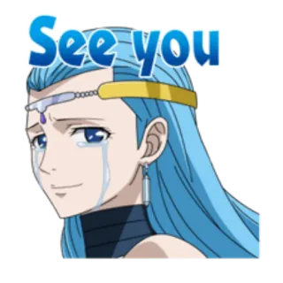 😭 ab61cb29 See you anime, crying, sad, farewell, see you telegram sticker