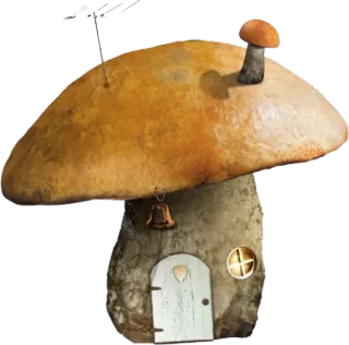 🍄 d474275f nấm, nhà, fantasy, kỳ quặc, nhà tranh, dễ thương telegram sticker