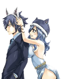 ❤ 1f49fa09 Gray Fullbuster Fairy Tail anime, couple, Gray Fullbuster, Juvia Lockser, fan art, fairy tail whatsapp sticker