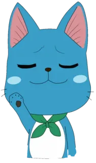 😌 20069f3d Happy Fairy Tail anime, cat, happy, fairy tail, cute, cartoon whatsapp sticker