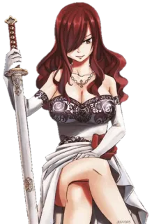 😌 3a4618db Erza Scarlet Fairy Tail Erza Scarlet, Fairy Tail, anime, sword, character whatsapp sticker
