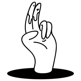 💦 35ccac41 hand, fingers, peace sign, black and white, hole telegram sticker