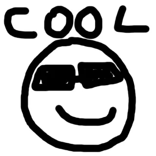 😎 58373e08 COOL крутой, смайлик, солнцезащитные очки, рисунок, простой, милый telegram sticker