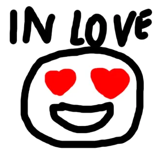 😍 73a01987 IN LOVE любовь, эмодзи, глаза-сердечки, привязанность, романтика telegram sticker