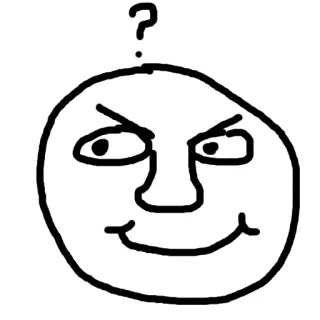🌝 85c2b58e вопросительный знак, лицо, мультфильм, выражение, сомнение, путаница telegram sticker