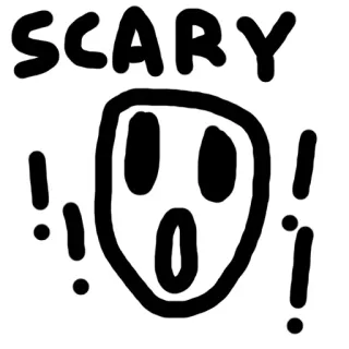 😱 b5538a7c SCARY страшный, призрак, жуткий, хэллоуин, страх, восклицание telegram sticker