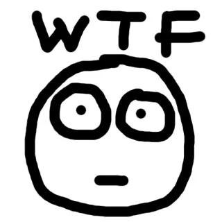 😳 baa01f70 WTF wtf, выражение, реакция, мем, в шоке, лицо telegram sticker