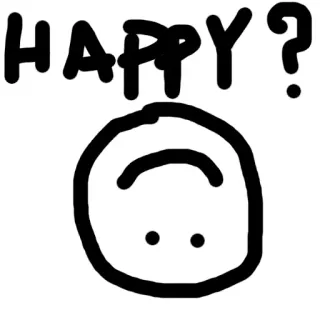 🙃 c6ed72c7 HAPPY? грустный, счастливый, эмоция, вверх ногами, лицо, вопрос telegram sticker