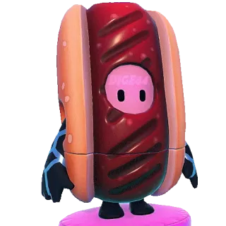 🌭 2043ac13 Fall Guys fall guys, hotdog, videospiel, charakter, kostüm whatsapp sticker