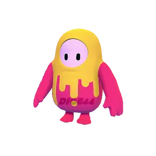 ☺️ 86ad2695 Fall Guys, Videospiel, Charakter, Bohne, niedlich, gelb, rosa whatsapp sticker