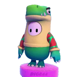 🦖 8e1e3d01 DIGE44 fall guys, dinosaurier, spiel, kostüm, charakter whatsapp sticker