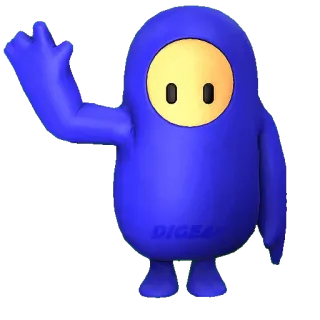 👋 9e81d76a DIGB4 fall guys, blaue Figur, winkend, videospiel, sticker whatsapp sticker