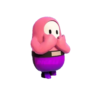 😣 a868fed1 Fall Guys, Bohne, Gaming, Charakter, Cartoon, Pink, Lila whatsapp sticker