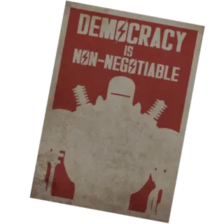 🤖 14680fa1 DEMOCRACY IS NON-NEGOTIABLE democratie, politiek, poster, propaganda, niet onderhandelbaar whatsapp sticker
