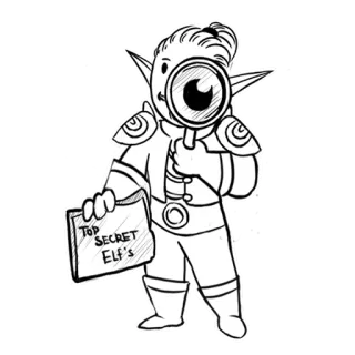 👁 5d50163b Top Secret Elf's elfe, top secret, fantaisie, loupe, dessin animé, personnage telegram sticker