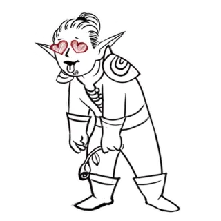 😍 698fe9f2 elfe, amour, coeurs, dessin animé, fantaisie telegram sticker