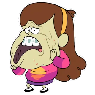 👺 61d03ad9 Mabel Pines Gravity Falls kreskówka, zniesmaczony, śmieszne, animacja, tv telegram sticker