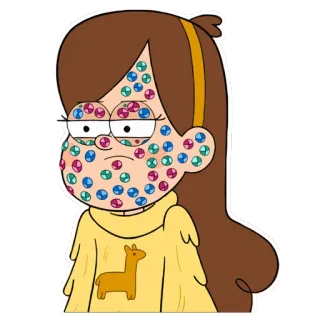 🙄 6aa6fe3c Mabel Pines Gravity Falls mabel, gravity falls, kreskówka, lama, naklejka telegram sticker