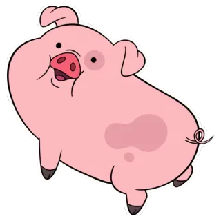 🙃 9114cf65 Waddles Gravity Falls Świnia, Kreskówka, Uroczy, Zwierzę, Różowy telegram sticker