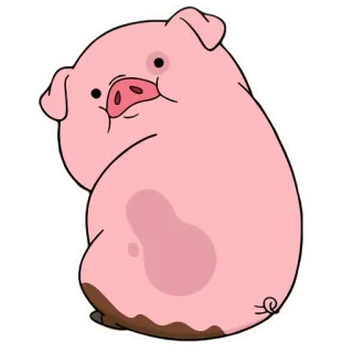 😞 b9f04d39 Waddles Gravity Falls świnia, kreskówka, zwierzę, słodki telegram sticker