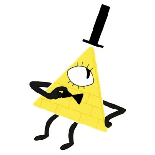 👁 bfe4f9c5 Bill Cipher Gravity Falls Kreskówka, Animacja, Trójkąt, Magiczny, Fantasy telegram sticker