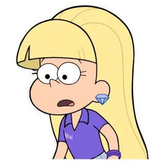 😯 d4d6c5e8 Pacifica Northwest Gravity Falls Kreskówka, Blondynka, Bogaty, Zaskoczony, Animowany telegram sticker