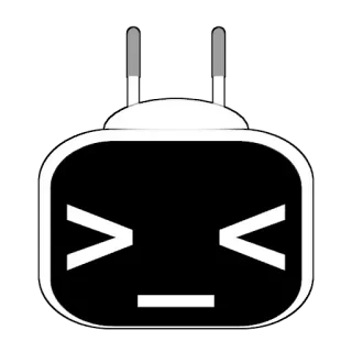 😣 d4bef9af robot, kartun, karakter, sederhana, hitam putih, emoji telegram sticker