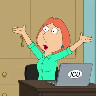 ▪️ 0783498c Lois Griffin Family Guy ICU Desenho animado, Personagem, Laptop, Engraçado, Televisão, Comédia, Animação adulta telegram sticker
