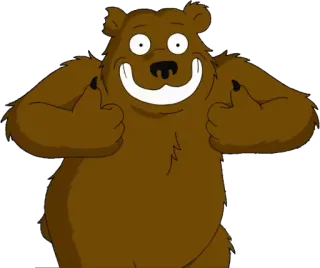 😃 4194da37 ours, dessin animé, animal, drôle, joyeux telegram sticker