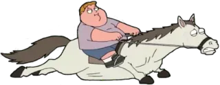 😀 74572659 Chris Griffin Family Guy dessin animé, animé, cheval, Chris Griffin, Les Griffin, drôle, humour telegram sticker