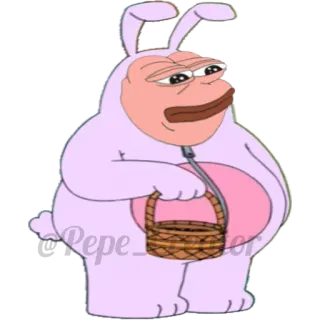 🐸 20bbc0af Pepe the Frog Pepe_lover pepe, frosch, meme, hase, ostern, kostüm whatsapp sticker