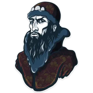 😠 1bc9a0e5 homem, barba, personagem, histórico, ilustração, retrato telegram sticker