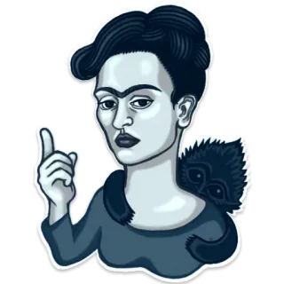 ☝ 21a60d02 Frida Kahlo artista, Frida Kahlo, retrato, mulher, monocelha, pintura telegram sticker