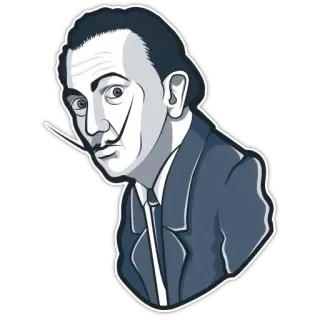 😳 22ec140e Salvador Dali Salvador Dalí, Artista, Surrealismo, Pintor, Bigode, Retrato, Surrealista telegram sticker