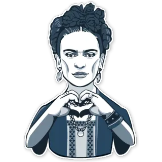 💋 41b7a816 Frida Kahlo Frida Kahlo, artista, ícone, México, pintura, retrato telegram sticker
