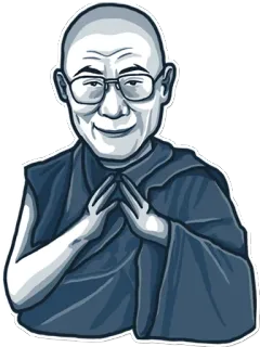 😏 4babec89 Dalai Lama Dalai Lama, Budista, líder espiritual, Tibete, paz, meditação telegram sticker