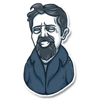 😂 6bdc5c5b Anton Chekhov retrato, autor, escritor, literatura, figura histórica, russo telegram sticker
