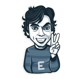 ✌ b6867ccc pessoa, desenho animado, personagem, paz, vitória telegram sticker