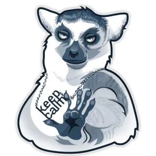 ✋ e6b5a381 Keep calm lémure, animal, mantenha a calma, adesivo telegram sticker