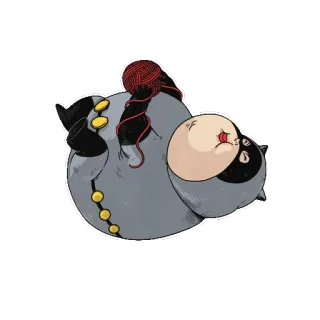 🍧 c740e495 stiker, karakter, komik, benang, topeng, abu-abu, lucu telegram sticker