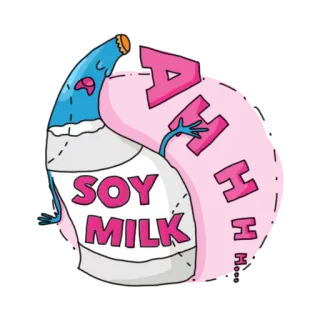 🤧 23069062 SOY MILK 두유, 우유, 만화, 음식, 음료, 식물성 telegram sticker