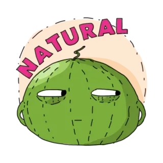 😕 41684eb1 NATURAL 수박, 과일, 자연, 음식, 웃긴, 귀여운, 스티커 telegram sticker