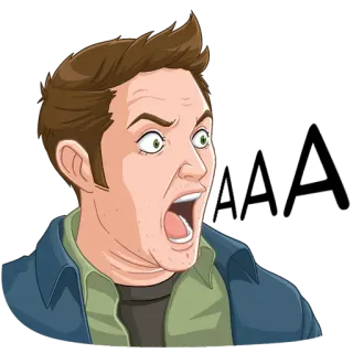 😲 3940490d Dean Winchester Supernatural AAAA dean winchester, supernatural, zszokowany, zirytowany, kreskówka telegram sticker