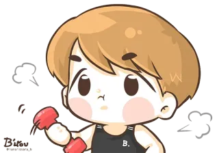 🎽 0a117685 Cartone animato, Esercizio, Manubrio, Fitness, Carino telegram sticker