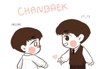 ❤ 3e23a15f CHANBAEK Cartone animato, Amore, Carino, Coppia, Relazione, Kawaii telegram sticker