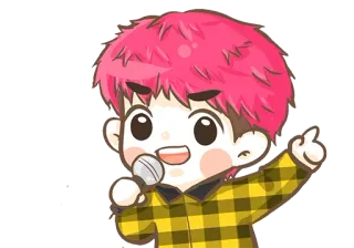 🎤 53e24006 Cartone animato, Cantante, Microfono, Carino, Pop, K-pop, Idolo, Anime telegram sticker
