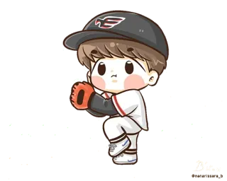 😏 6d6e98a3 Baseball, Sport, Lanciatore, Cartone animato, Atleta, Personaggio, Carino telegram sticker