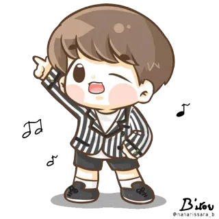 💃 8735d051 cartone animato, ragazzo, musica, ballo, carino, kawaii telegram sticker