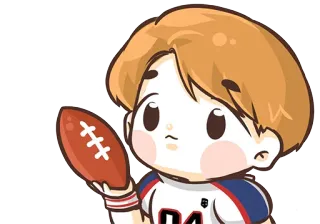 🏈 b159450c calcio, sport, cartoni animati, adesivo, giocatore, carino telegram sticker